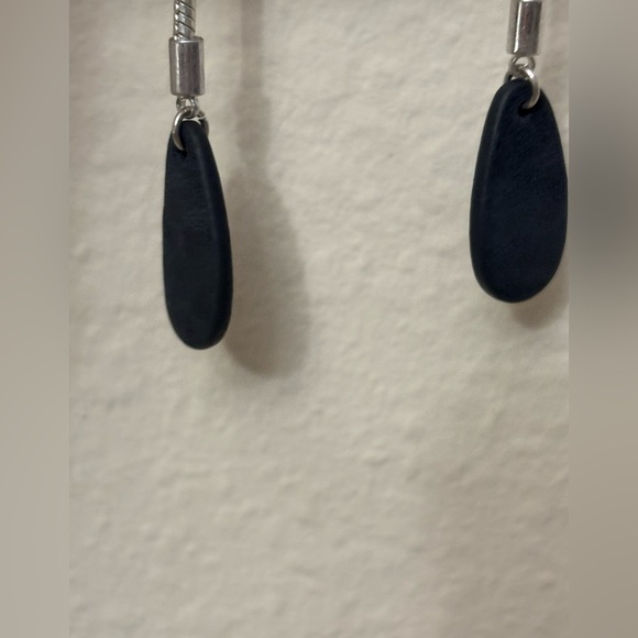 Belk Silver and Black Dangle Earrings - Picture 2 of 3